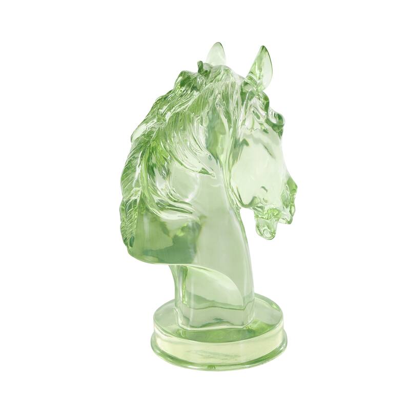 Green, Light Blue or Pink Resin Tinted Horse Decorative Sculpture