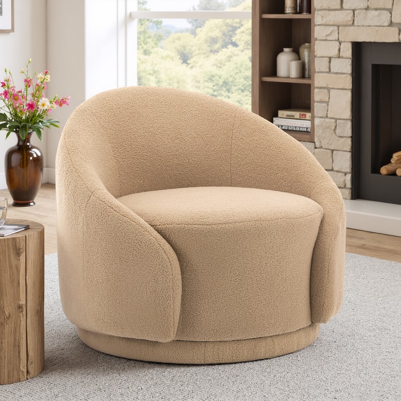 35" Wide 360-Degree Swivel Accent Barrel Chair