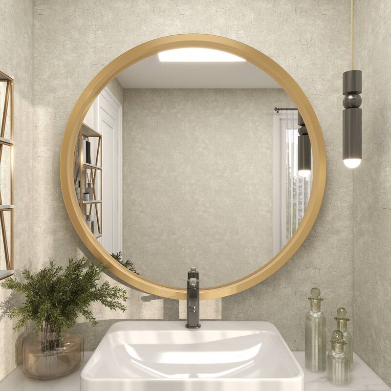 Black, White or Gold Wooden Room Wall Mirror with Thin Frame
