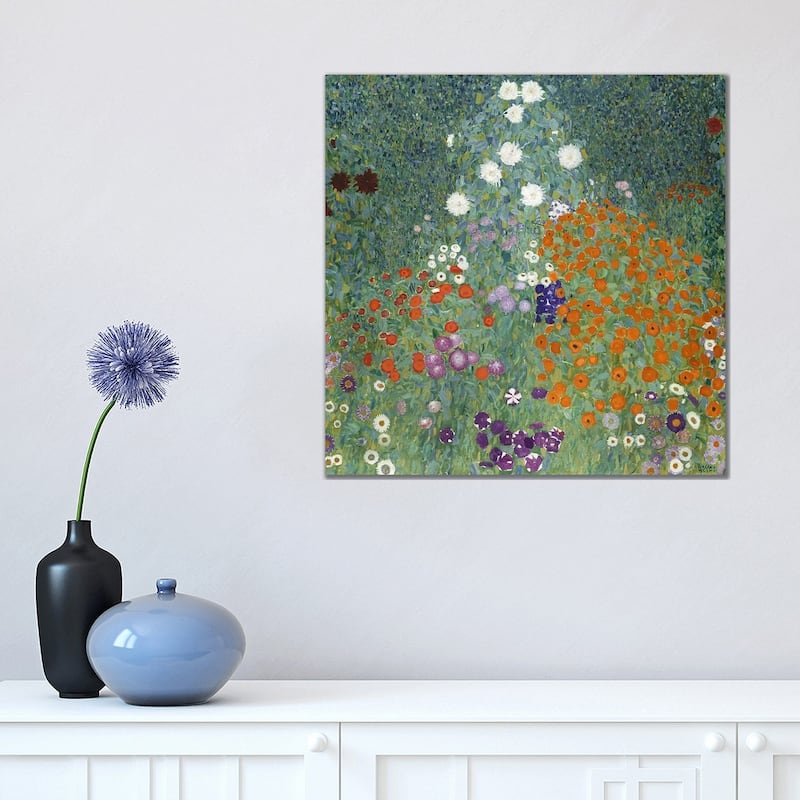 iCanvas "Bauerngarten (Cottage Garden), 1907 " by Gustav Klimt Canvas Print - 18x18x1.5
