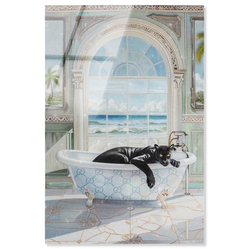 Panther Arch Bathroom Glam Acrylic by Art Remedy, Ready to Hang - 10" x 15"
