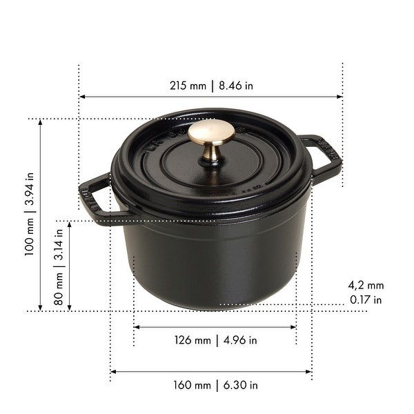 STAUB Cast Iron 1.25-qt Round Cocotte - Bed Bath & Beyond - 17838948
