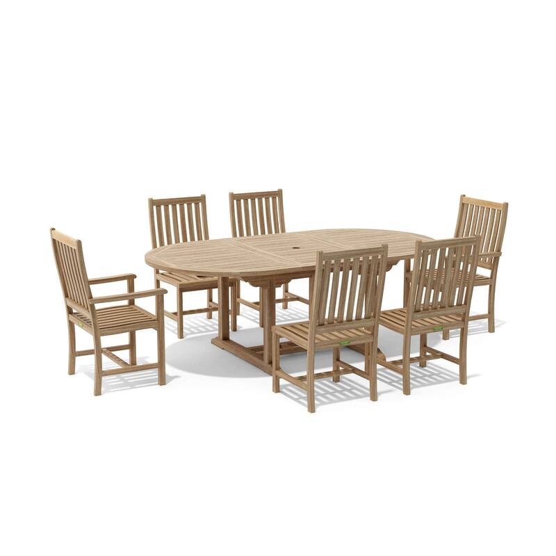 Bahama Extension Dining Set - 7 Piece Asian Allure Table & Chairs