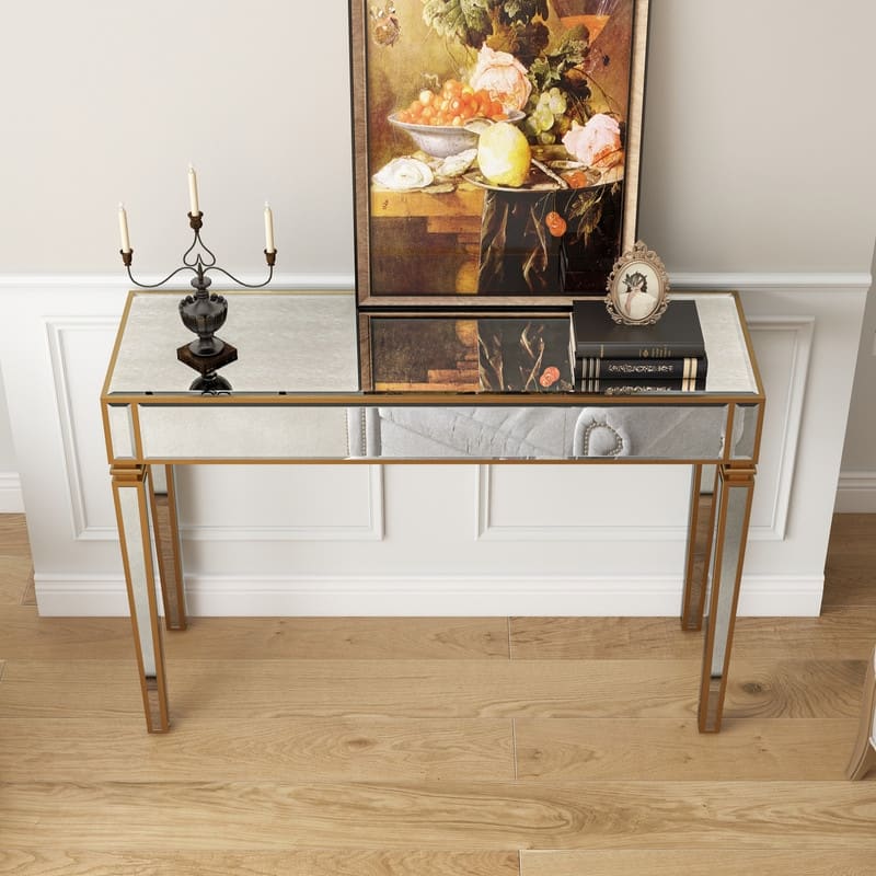 Vintaged Antique Mirrored Console Table