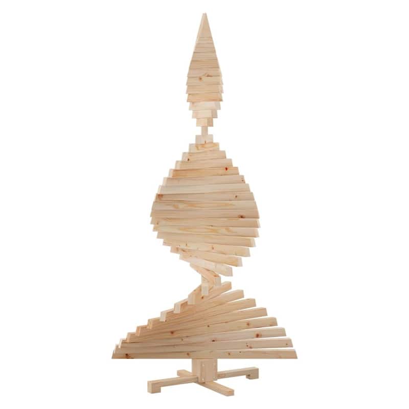 vidaXL Christmas Trees with Stand Natural/Brown Solid pine wood