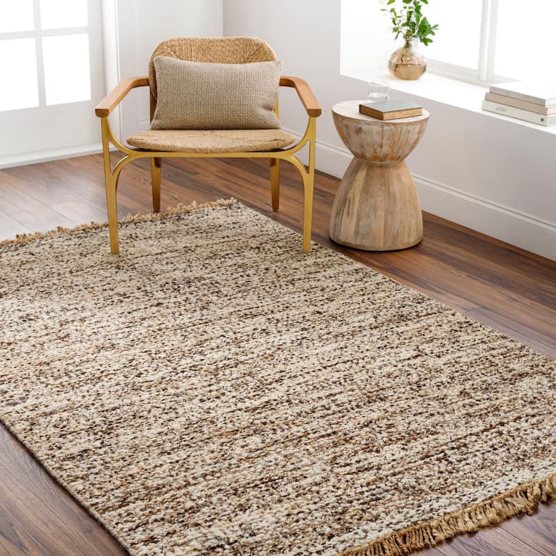 Taya Farmhouse Area Rug - Tan/Cream - 2' x 3'