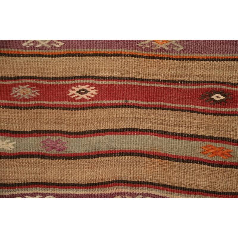 Hand Woven Oriental 100% Wool Carpet Southwestern Tribal Multi-Colored Kilim Area Rug - 7' 4'' X 4' 4''
