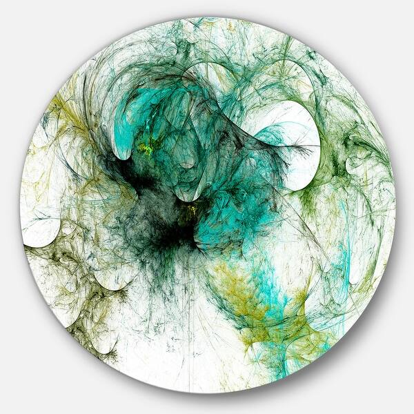 Designart 'Wings of Angels Green' Abstract Digital Art Round Metal Wall ...