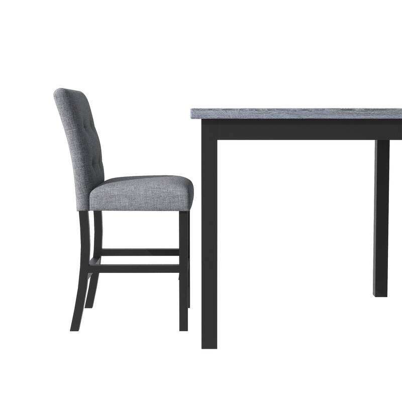 5-Piece Counter Height Wooden Dining Table Set with Square Table & 4 Chairs