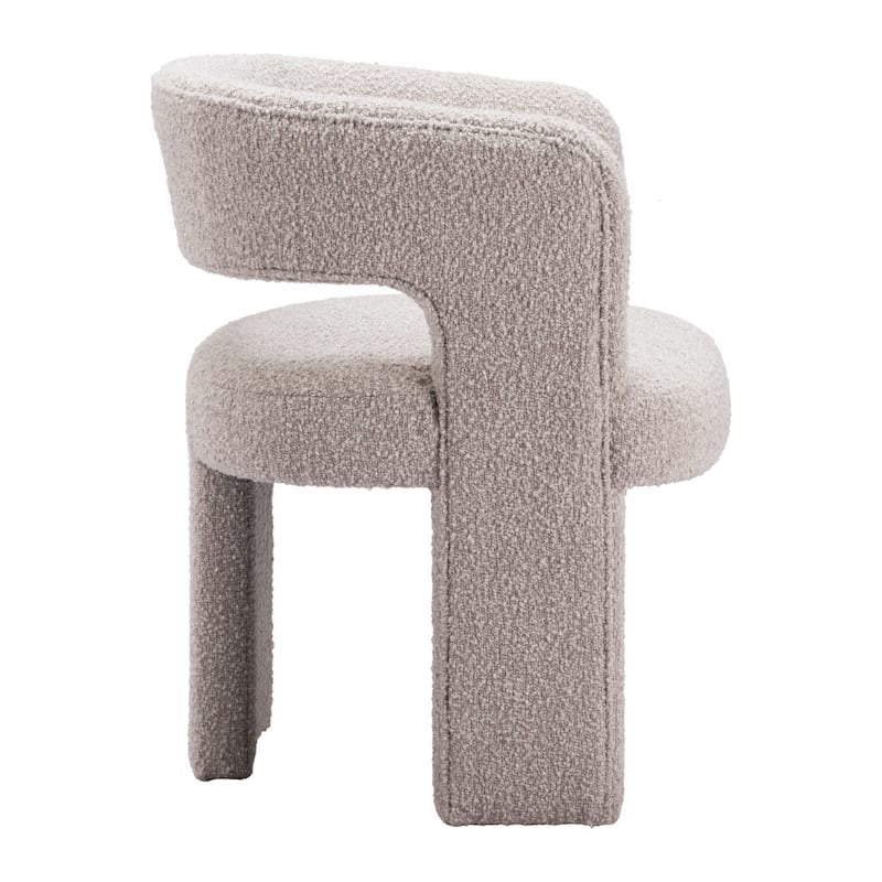HomeRoots 27" Beige Boucle Contemporary Arm Chair - 27.2' X '31.1' X '25.2