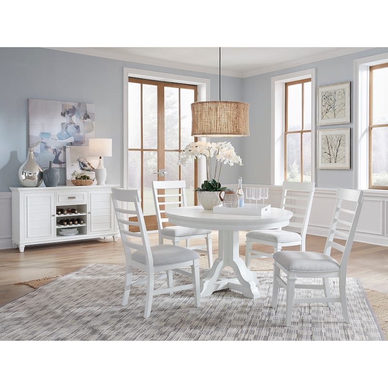 Magnussen Home Charleston White Dove Extendable 48" Round Dining Table - 48''W x 48''D x 30''H