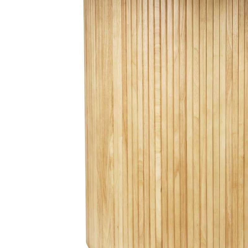 HomeRoots 47" Natural Wood Pedestal Base Round Top Dining Table - 47.20 in. x 29.52 in. x 47.20 in.