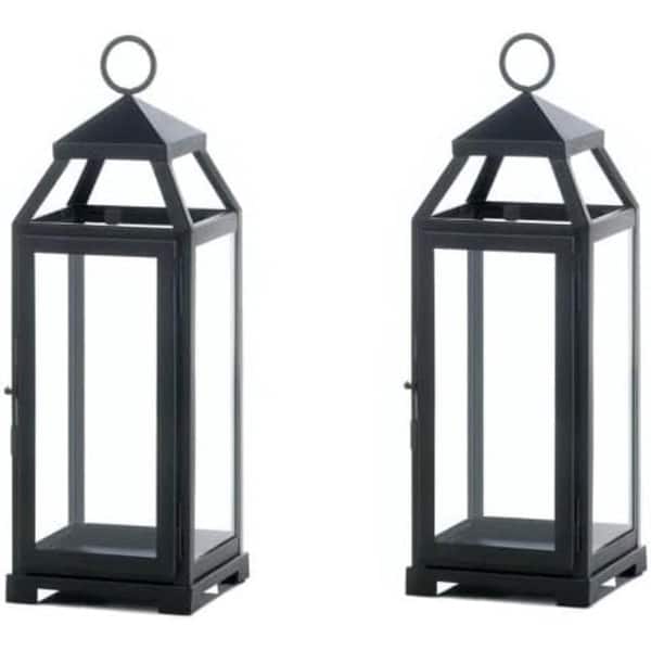 Hanging Lanterns, Medium Lean Sleek Metal Decorative Floor Patio Outdoor Lantern Hanging Lanterns, Medium Lean Sleek Metal Decorative Floor Patio Outdoor Lantern
