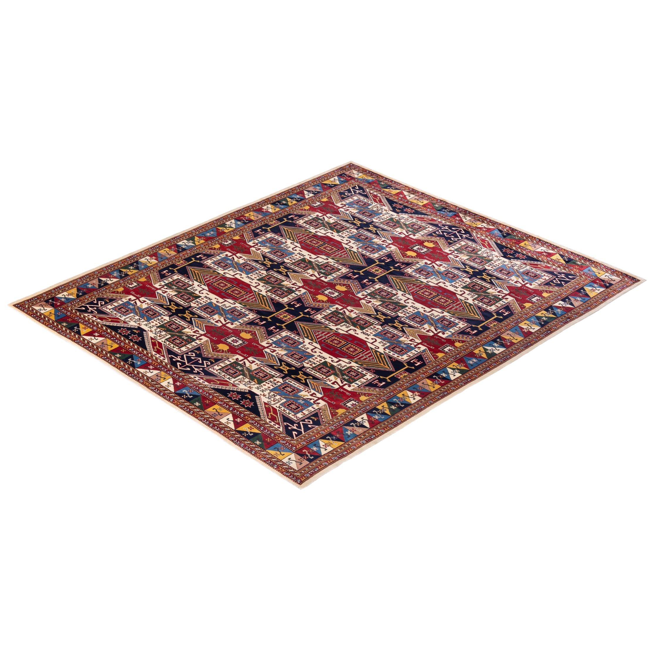 Overton Hand Knotted Wool Vintage Inspired Traditional Super Kazak ...