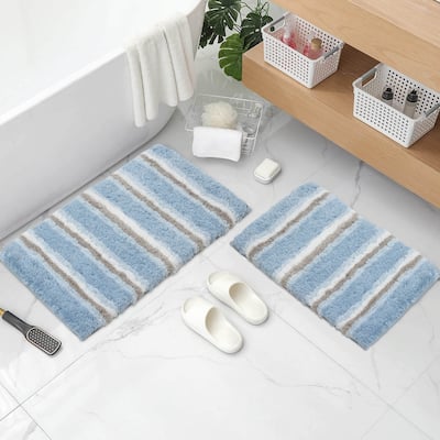 Home Weavers Glamour Collection 100% Polyester Microfiber TPR Non-Slip Machine Washable Bathroom Rug Set