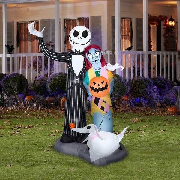 slide 1 of 3, Airblown Inflatable Jack Skellington, Sally and Zero