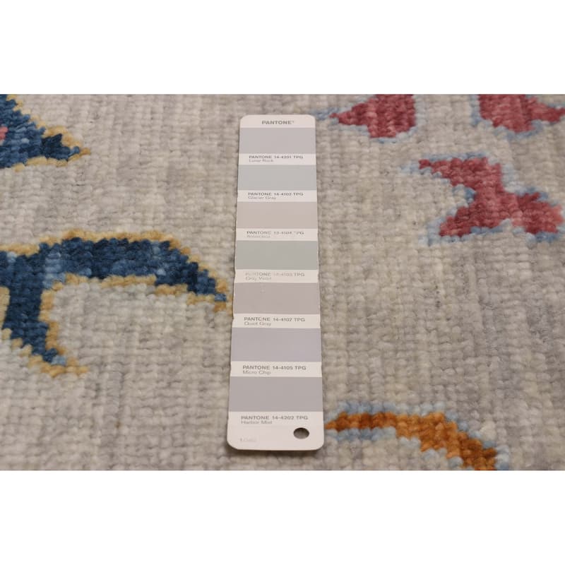 ECARPETGALLERY Hand-knotted Modern Oushak Light Grey Wool Rug - 7' 10" x 9' 10"