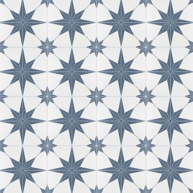 Merola Tile Stella Azul 9-3/4" x 9-3/4" Porcelain Floor and Wall Tile