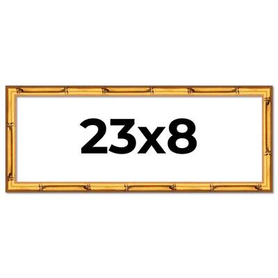 23x8 Frame Gold Bamboo Picture Frame Modern Photo Frame Includes UV Acrylic Shatter Guard Front Acid Free Foam Backing Board