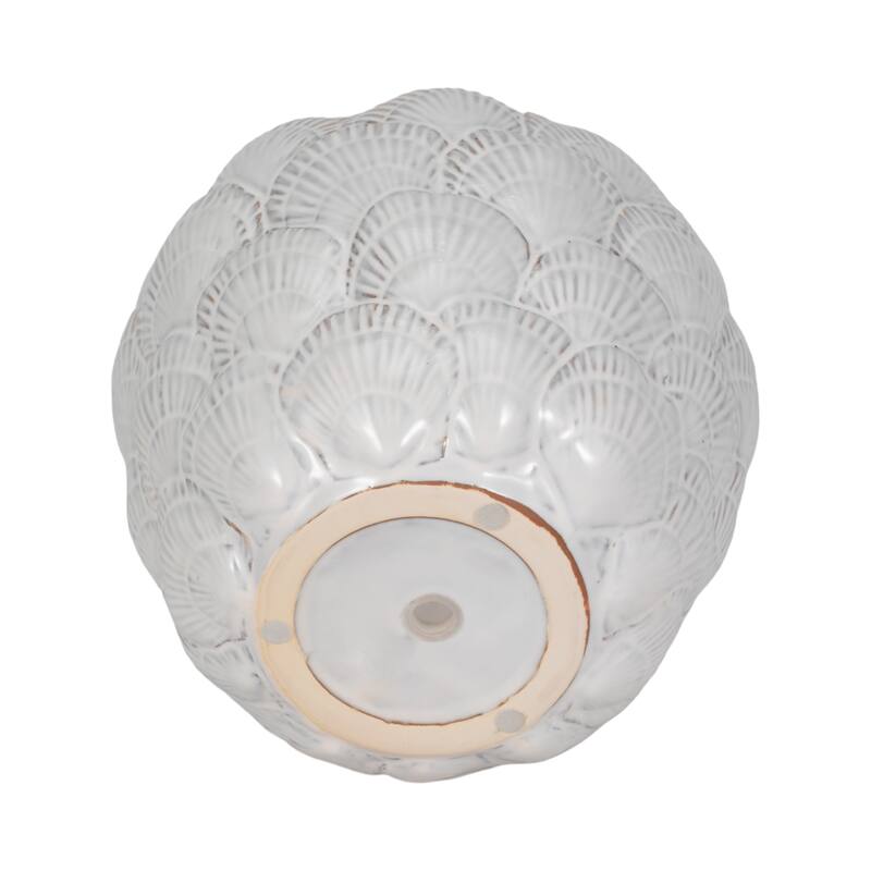 Sagebrook Home White Seashell Planter