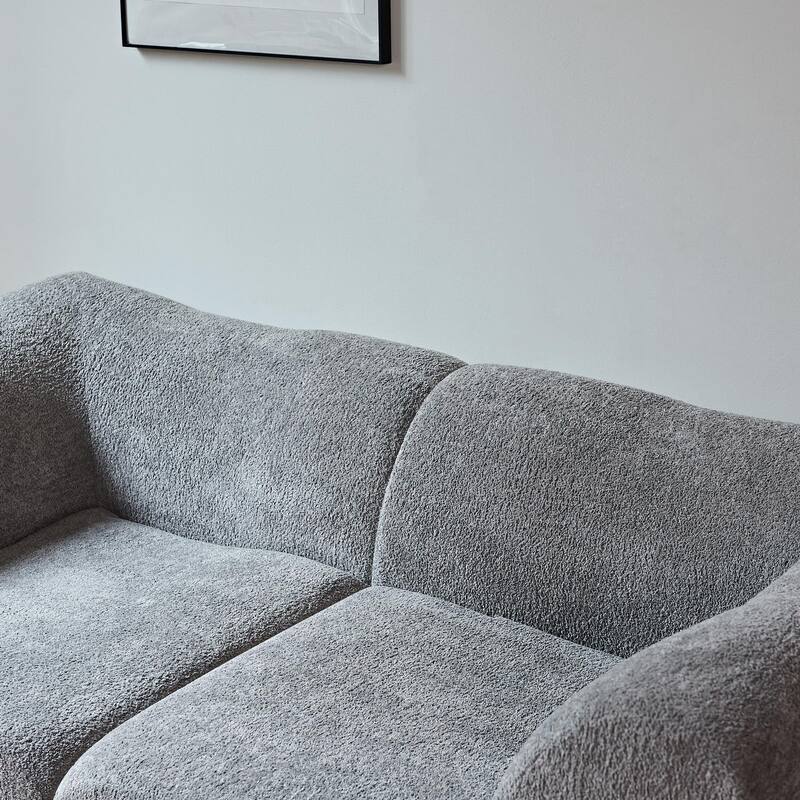 Minimalist Accent Sofa Loveseat Couch with 2 Throw Pillows, 2-Seater Couch for Living Room Apartments