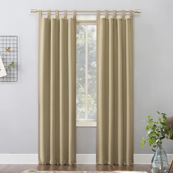slide 2 of 70, Sun Zero Hayden Energy Saving Blackout Tab Top Curtain Panel, Single Panel 40x63 - Taupe