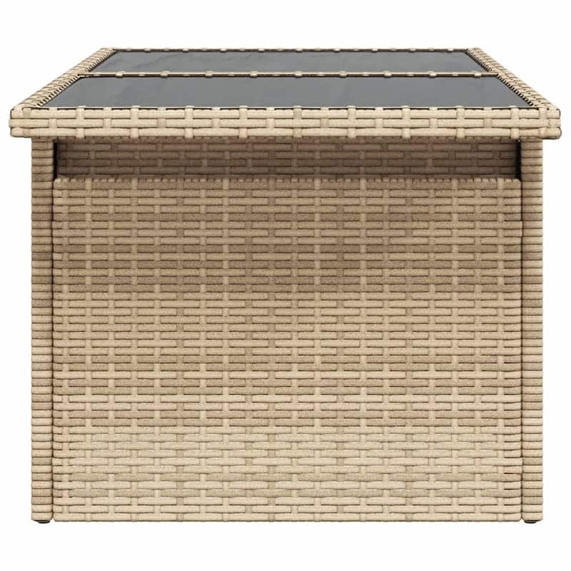 vidaXL Patio Table Rectangular Backyard Garden Poly Rattan and Acacia Wood - 39.4 x 21.7 x 28.7 in