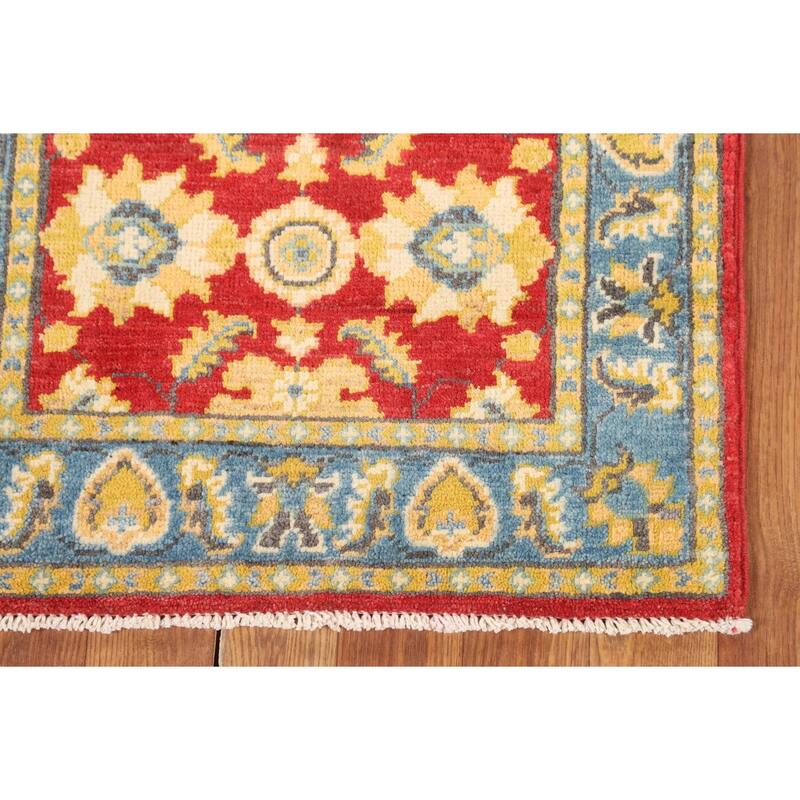 Red Oushak Runner Rug Hand-Knotted Wool Carpet - 2'0" x 5'11"