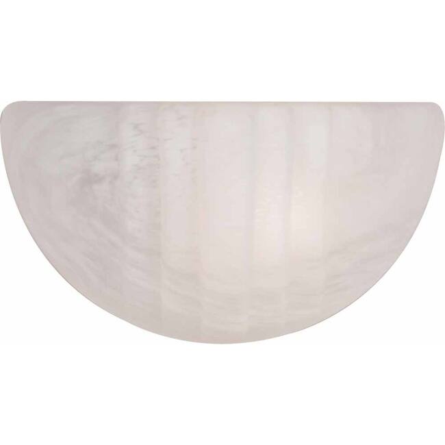 Volume Lighting Wall Sconce with 1 Light and White Alabaster Glass - White
