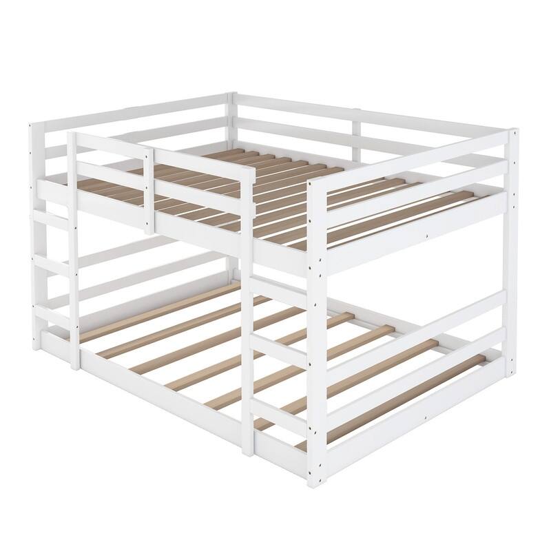 Full Over Full Size Bunk Bed with Ladder