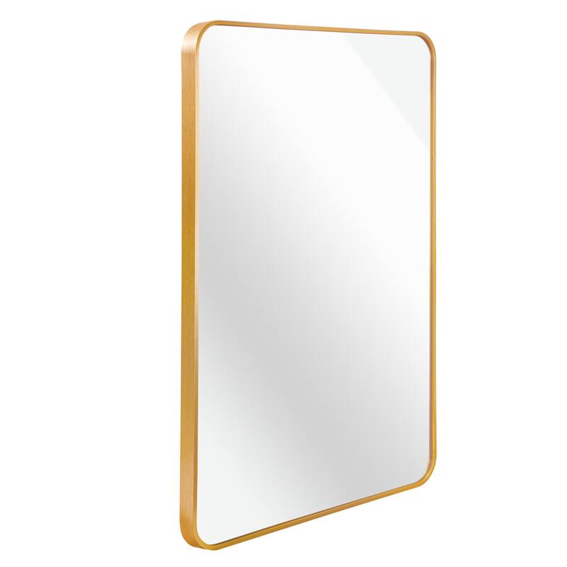 30 in. W x 40 in. H Rectangular Bathroom Wall Mirror - Gold