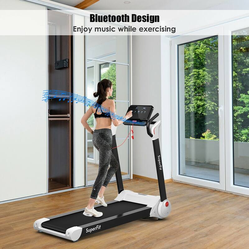 SuperFit 2.25HP Folding Electric Motorized Treadmill w/ Speaker - 55.9" x 30.5" x 49.5"