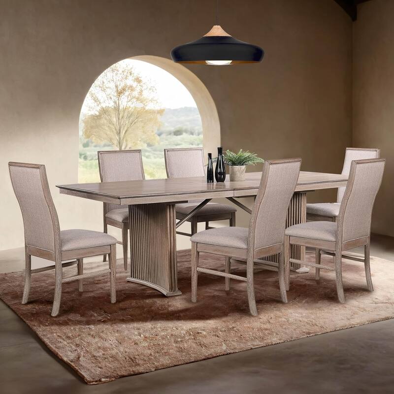 Wooden Dining Set with Bench in Natural Ash