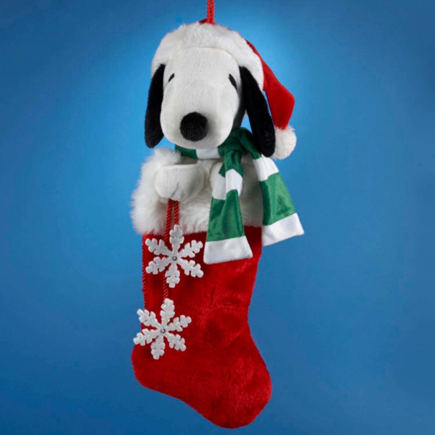 Shop Black Friday Deals On Peanuts Snoopy With Snowflake Christmas Stocking 21 N A Overstock 16612099