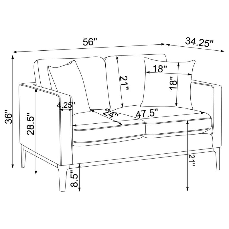 Apperson Upholstered Track Arm Sofa Set Light Grey