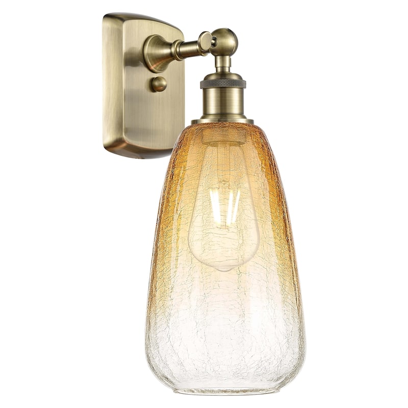 Innovations Lighting 516-1W-14-6 Brookhaven Almond Sconce Brookhaven - Antique Brass / Amber