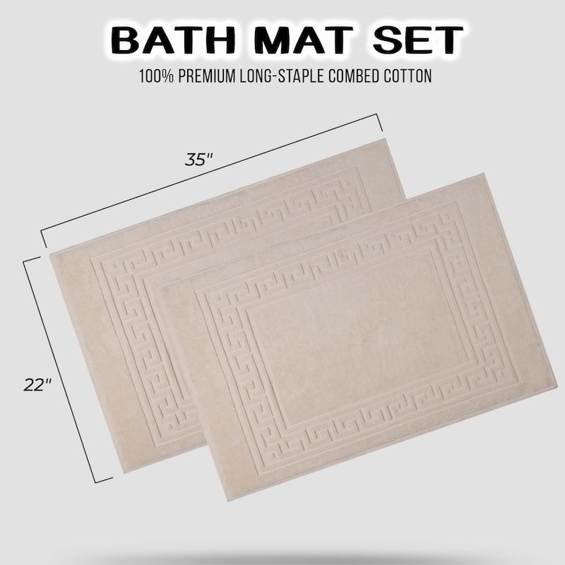 Superior Plush & Absorbent 900 GSM Cotton Bath Mat - (Set of 2)