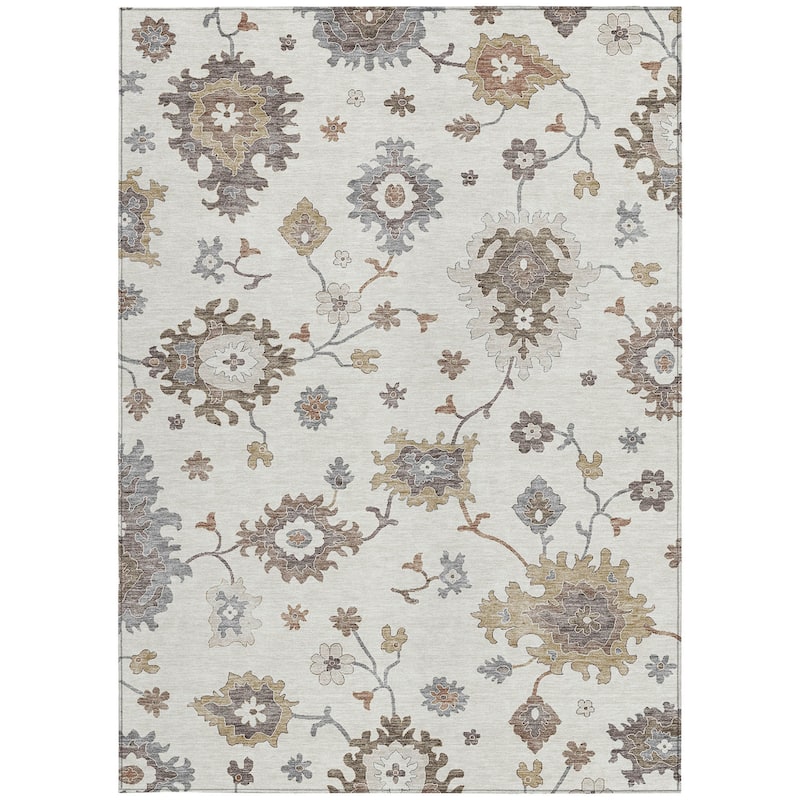 HomeRoots Floral Traditional Rectangle Outdoor Rug