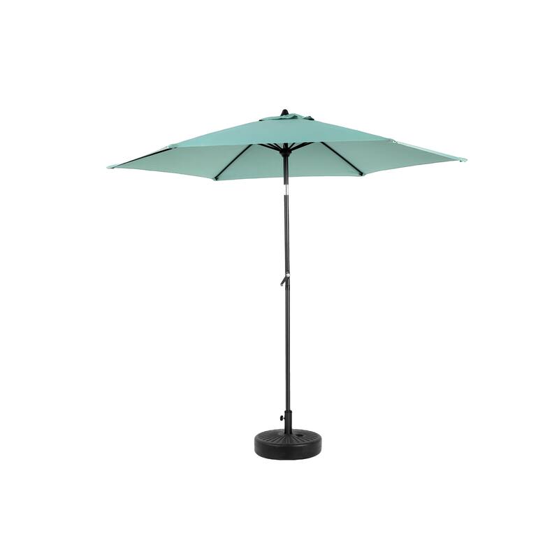 9FT Outdoor Patio Umbrella Table Umbrella with Push Button Tilt and Crank, Market Umbrella 6 Sturdy Ribs (Base Not Included)