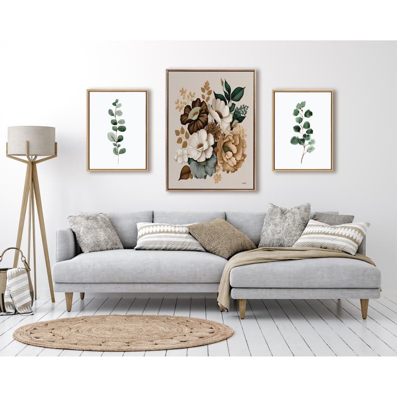 Sylvie Beaded Harvest Blooming Framed Canvas by Inkheart Designs