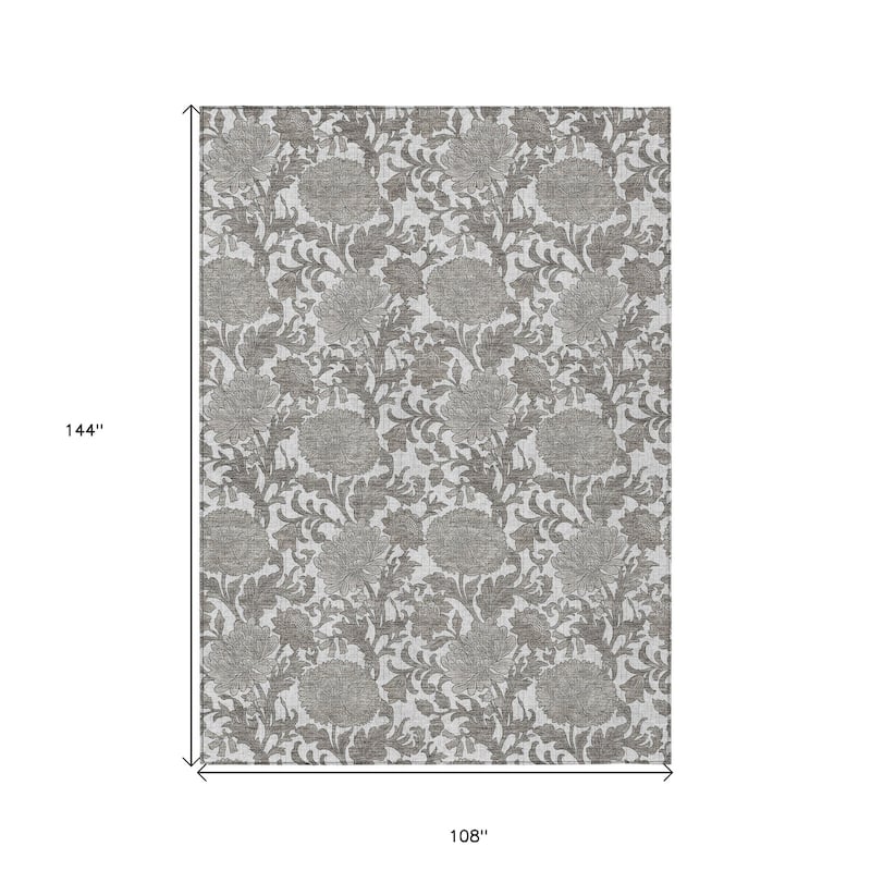 HomeRoots Floral Transitional Rectangle Outdoor Rug