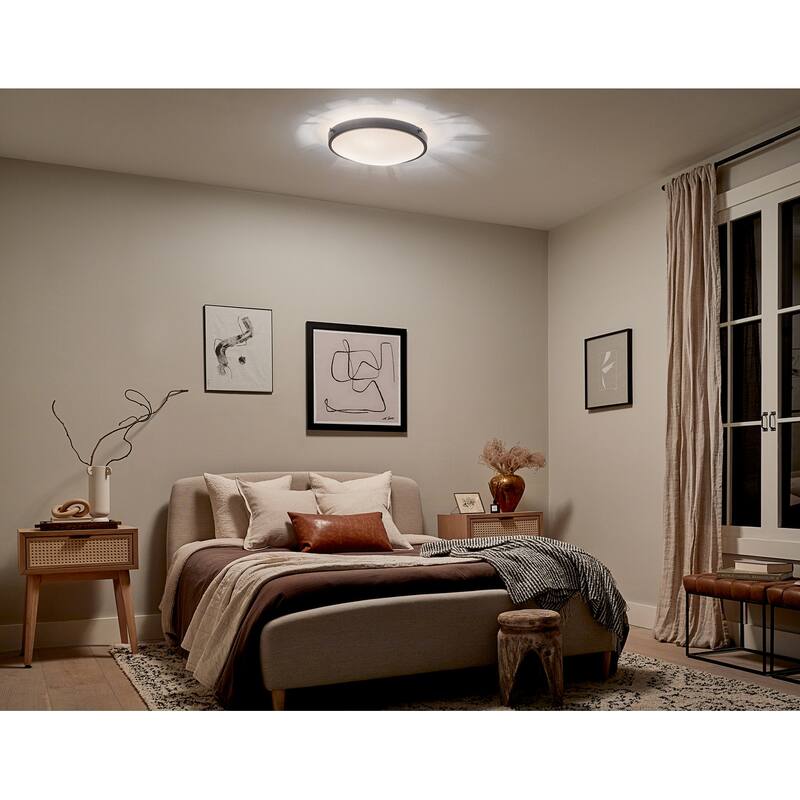 Kichler Lighting Lytham 17.25 inch 3-Light Flush Mount Light Black