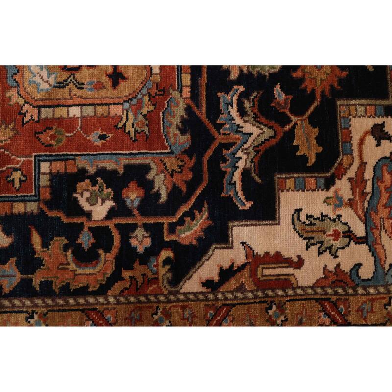 ECARPETGALLERY Hand-knotted Jules Sultane Dark Navy Wool Rug - 8'8 x 11'9