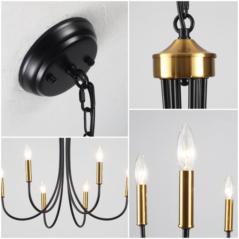 6-Light 23.62 in. Classic Chandelier for Kitchen Living Room