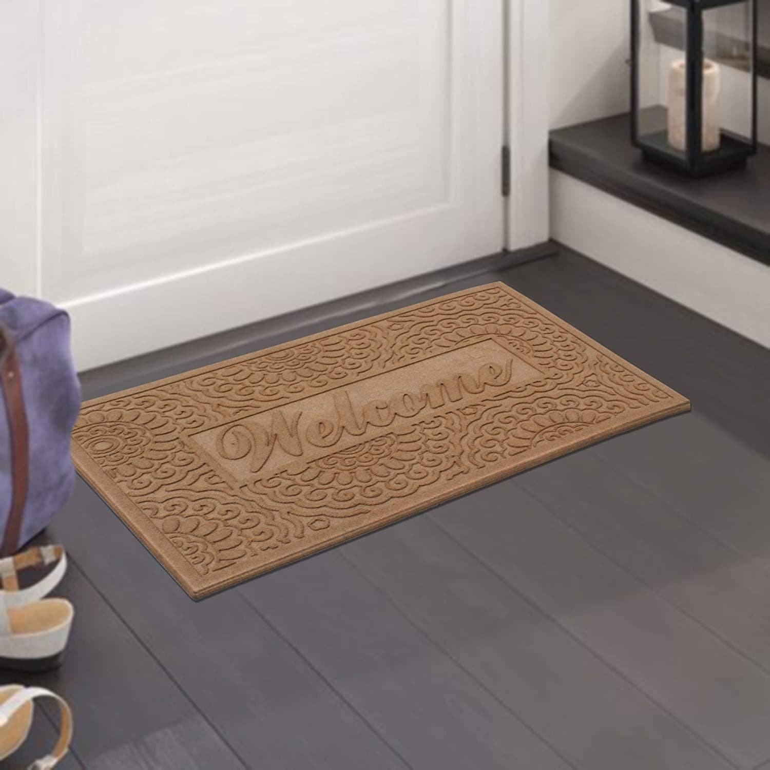 A1hc New All Weather Superior Dirt and Moisture Absorbing Polypropylene Door Mat with Non-Slip Backing for Inside Outside Use
