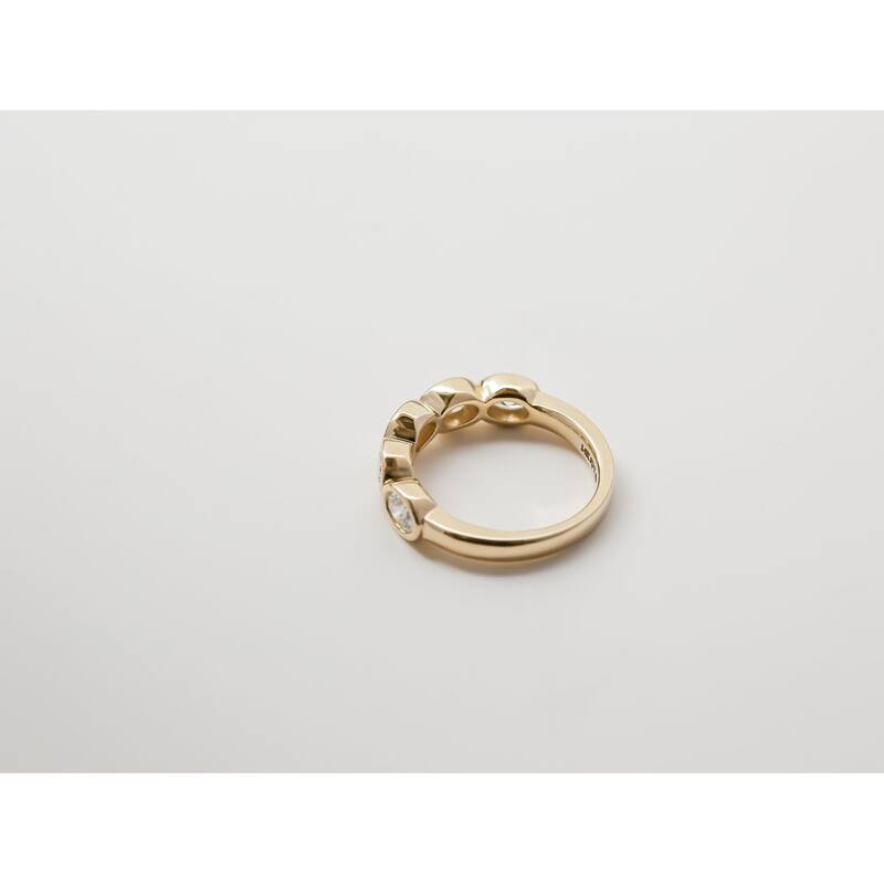 Kobelli 1.1 Carats Lab Grown Diamond 14k Solid Gold Oval Bezel Half Eternity Bailey Ring