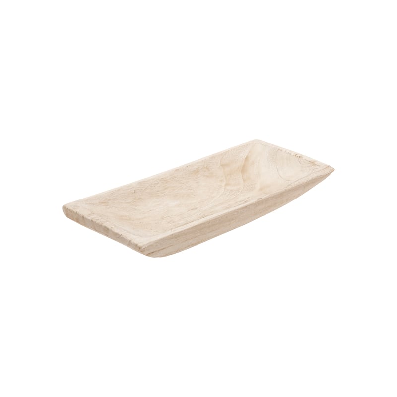 Set of Two Decorative Wooden Trays Contemporary Rustic Farmhouse Coastal Rectangle Shaped Tray Decor 15" and 20" Home