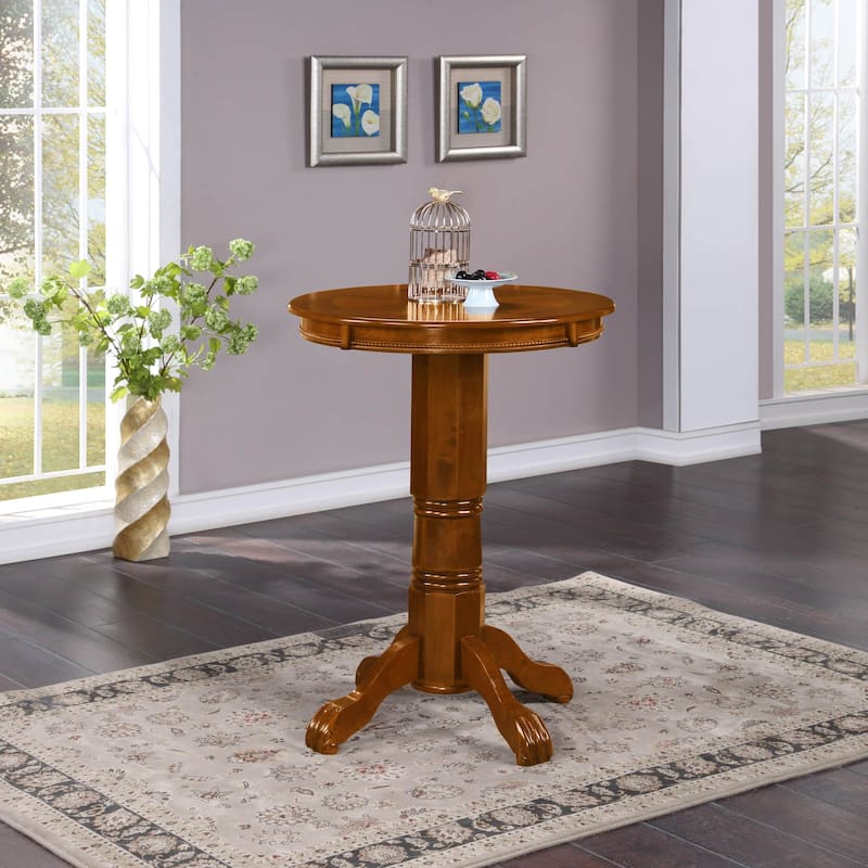 Florence 30-inch Round Wood Pub Table - Light Cherry