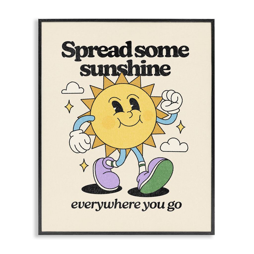 Stupell Retro Spread Some Sunshine Framed Giclee Art Design By Victoria Barnes