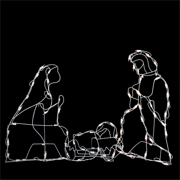 25.5" Holy Family Nativity Scene Lighted Outdoor Christmas Decoration - N/A